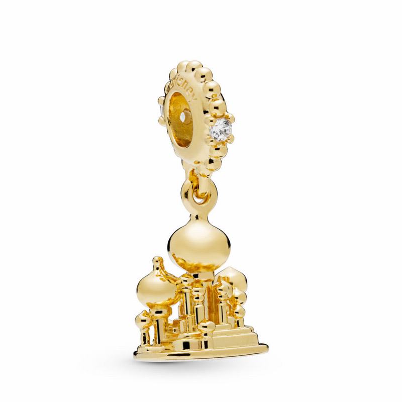 Pandora Disney Agrabah Castle Dangle Charm Sale NZ, 18ct Gold Plated (208739-HUJ)